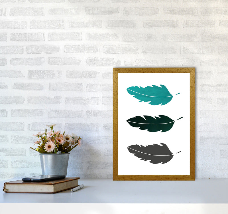 Feathers Emerald Art Print by Pixy Paper A3 Print Only
