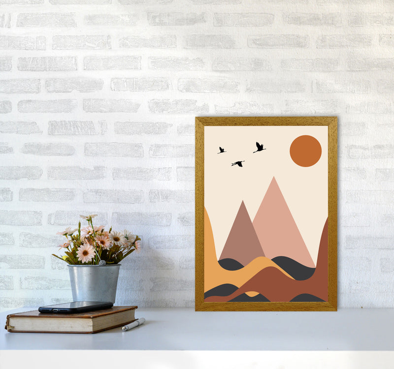Autumn Mountains abstract Art Print by Pixy Paper A3 Print Only