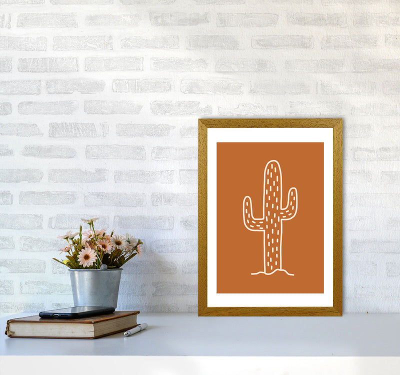 Autumn Cactus Burnt Orange abstract Art Print by Pixy Paper A3 Print Only