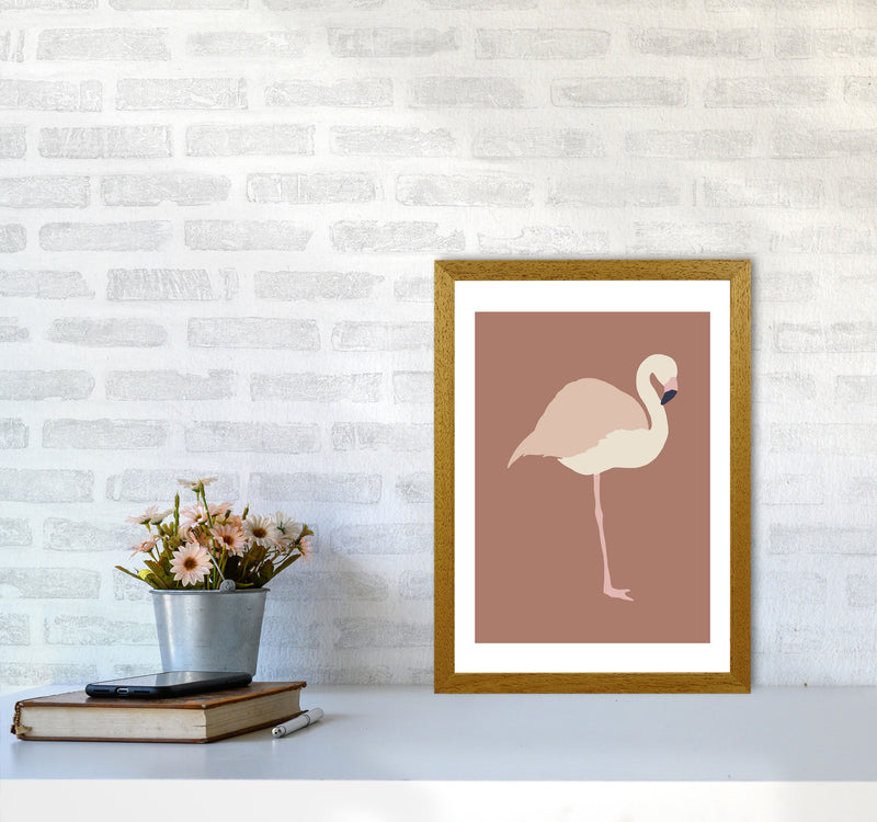 Autumn Flamingo abstract Art Print by Pixy Paper A3 Print Only