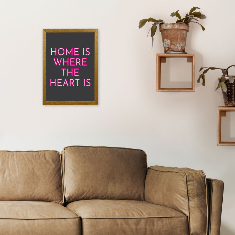 Home Is Where The Heart Is Neon Art Print by Pixy Paper A3 Print Only