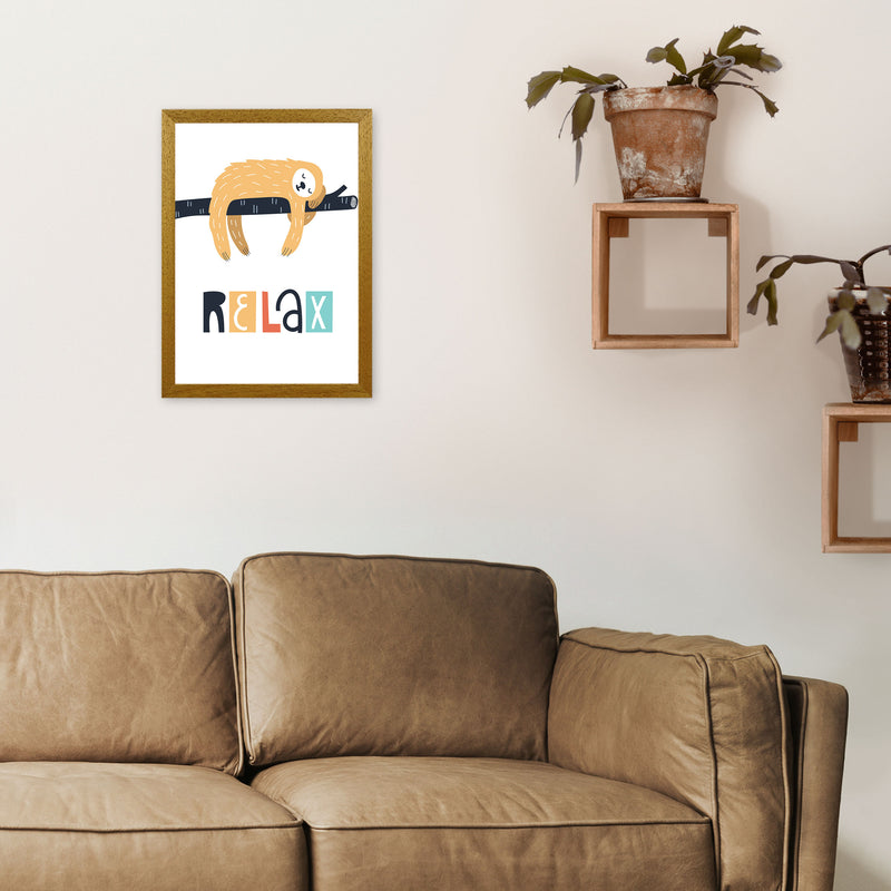 Relax sloth Neutral kids Art Print by Pixy Paper A3 Print Only