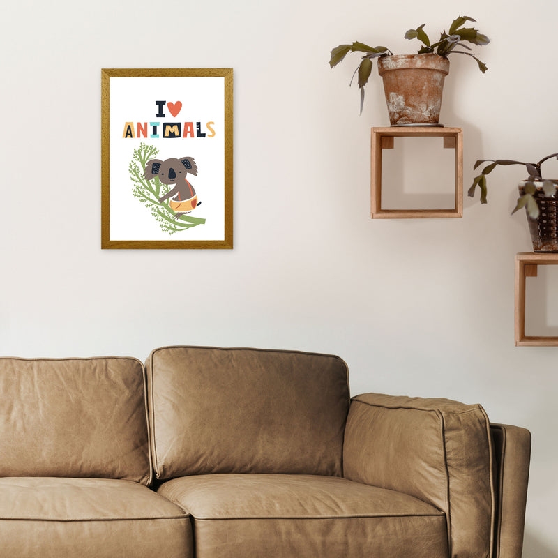 I love animals koala Art Print by Pixy Paper A3 Print Only