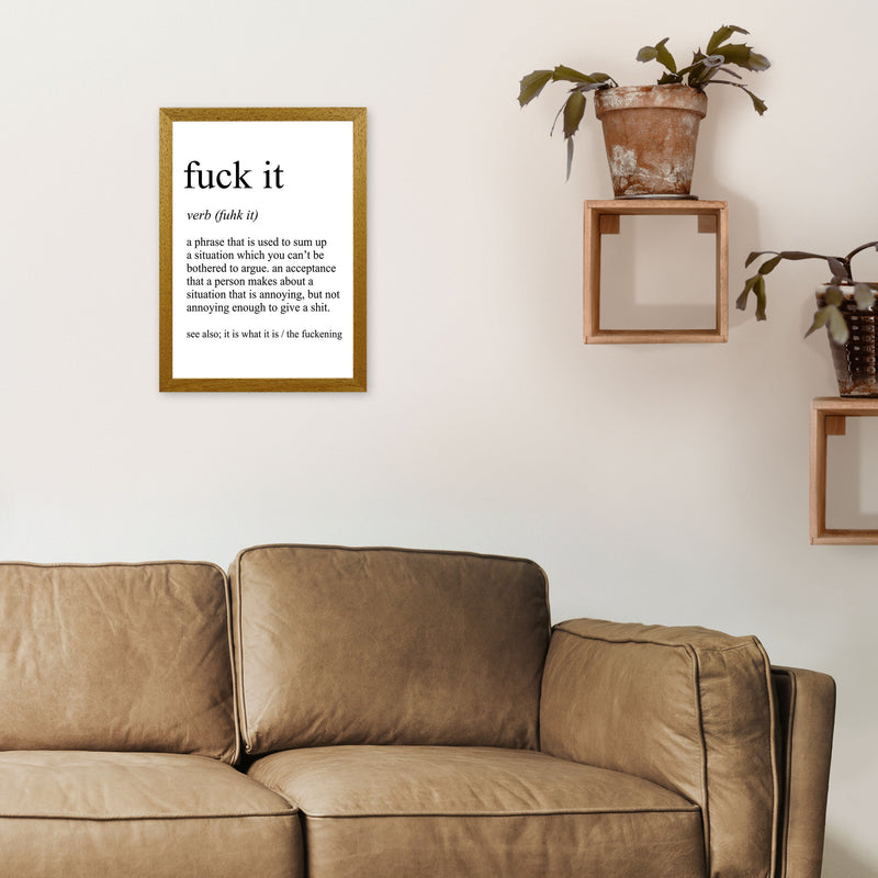 Fuck It Definition Art Print by Pixy Paper A3 Print Only