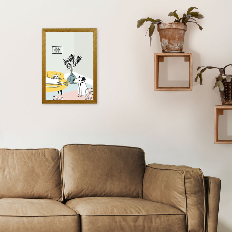 Dog and Cat Chat Art Print by Pixy Paper A3 Print Only