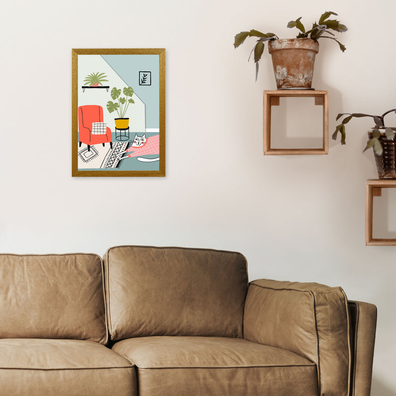 Cat At Home Art Print by Pixy Paper A3 Print Only