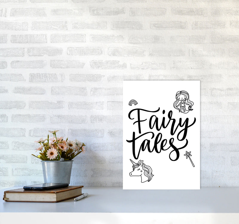 Fairy Tales Black Framed Nursey Wall Art Print A3 Black Frame