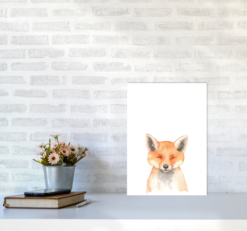 Forest Friends, Cute Fox Modern Print Animal Art Print A3 Black Frame