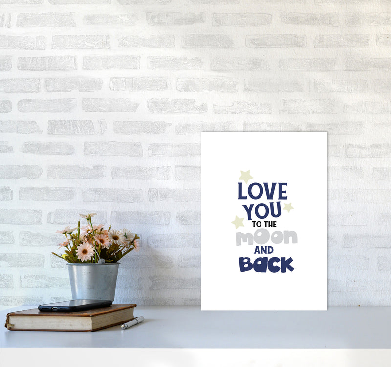 Love You To The Moon And Back Framed Typography Wall Art Print A3 Black Frame