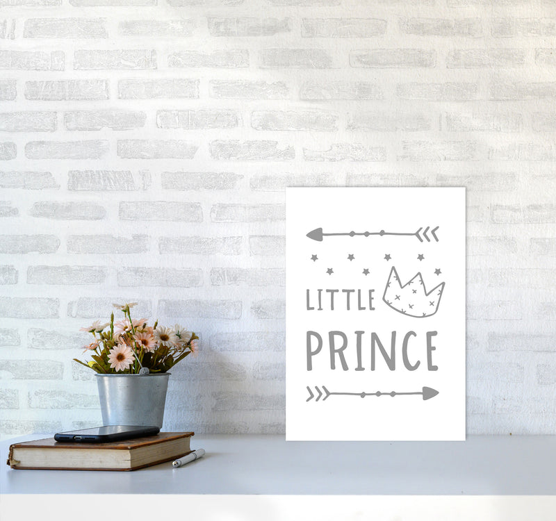 Little Prince Grey Framed Nursey Wall Art Print A3 Black Frame