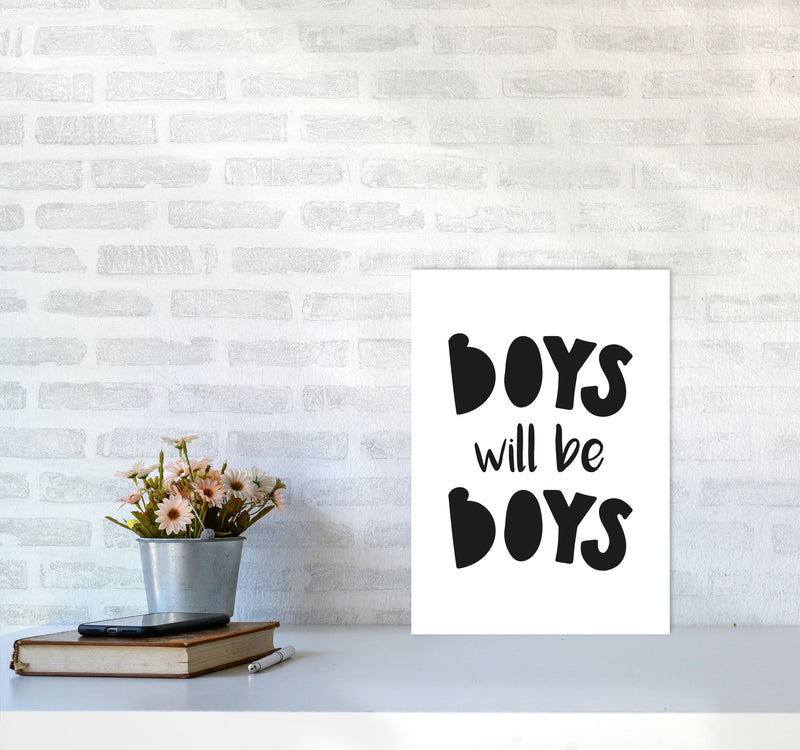 Boys Will Be Boys Framed Nursey Wall Art Print A3 Black Frame