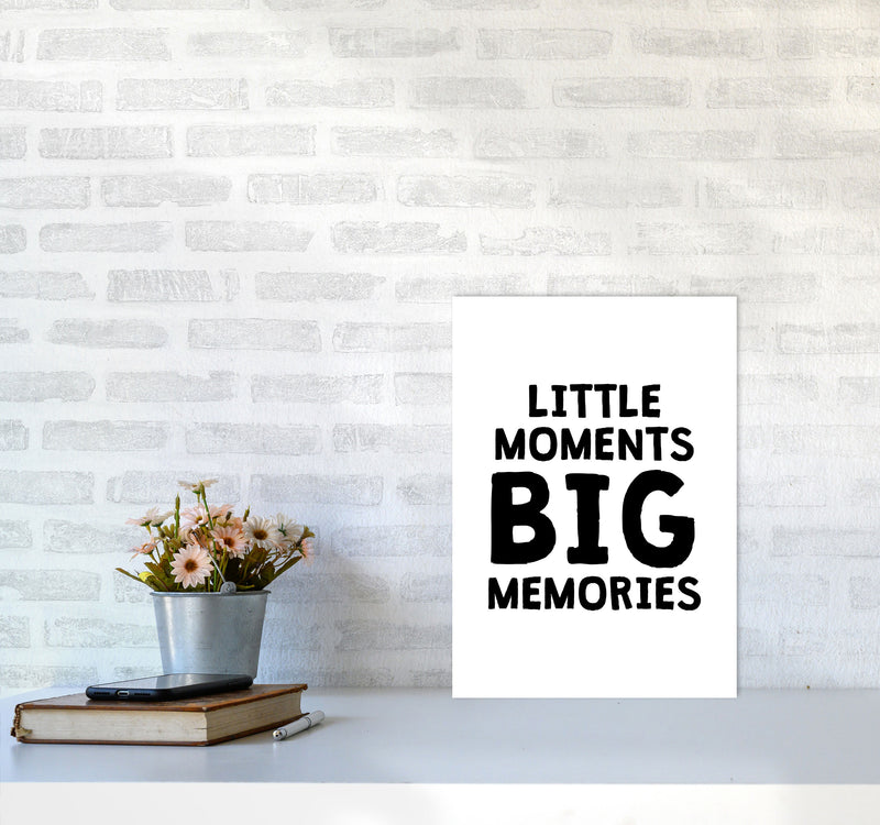 Little Moments Big Memories Black Framed Nursey Wall Art Print A3 Black Frame