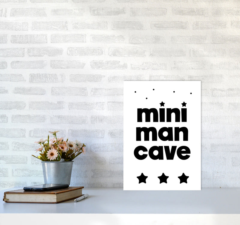 Mini Man Cave Black Framed Nursey Wall Art Print A3 Black Frame