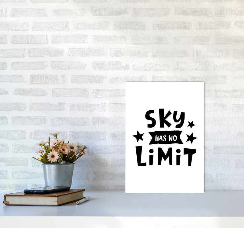 Sky Has No Limit Framed Nursey Wall Art Print A3 Black Frame