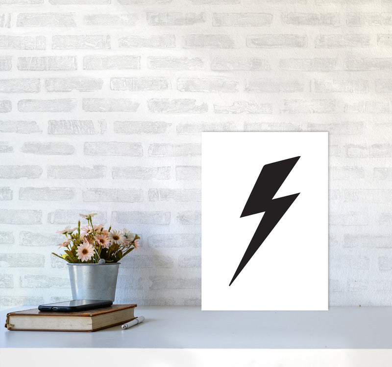 Lightning Bolt Framed Nursey Wall Art Print A3 Black Frame