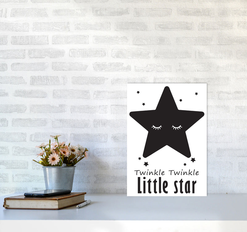 Twinkle Twinkle Little Star Framed Nursey Wall Art Print A3 Black Frame