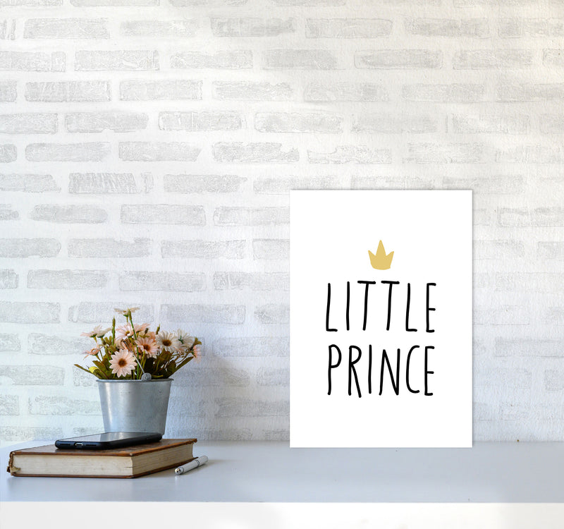 Little Prince Black And Gold Framed Nursey Wall Art Print A3 Black Frame