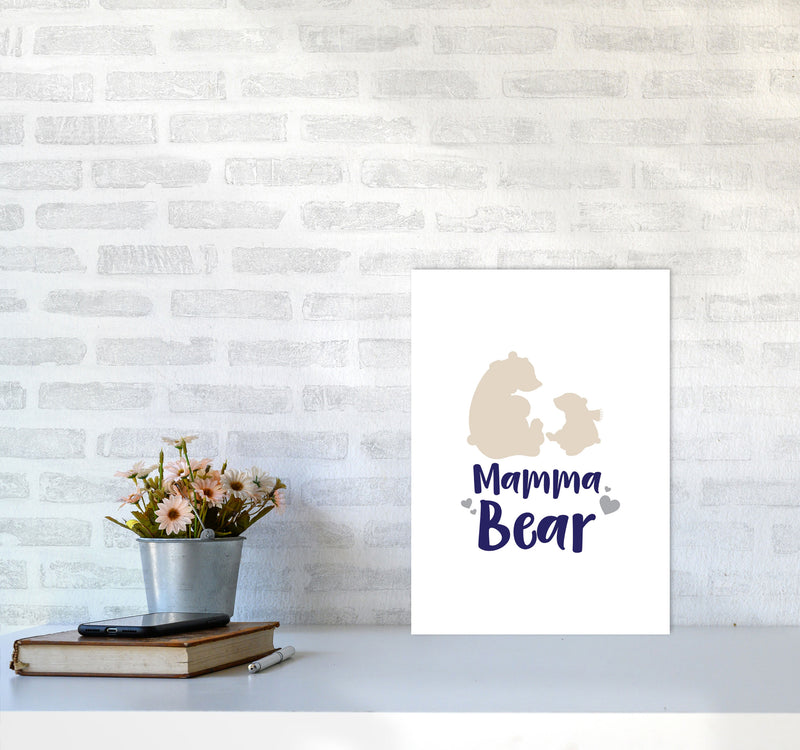 Mama Bear Framed Nursey Wall Art Print A3 Black Frame