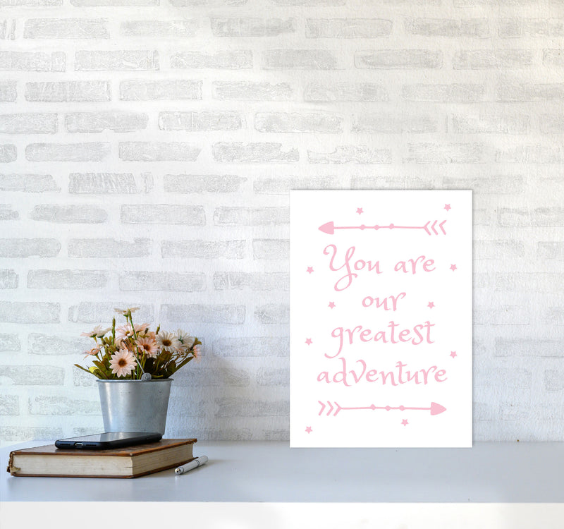 You Are Our Greatest Adventure Pink Modern Print A3 Black Frame