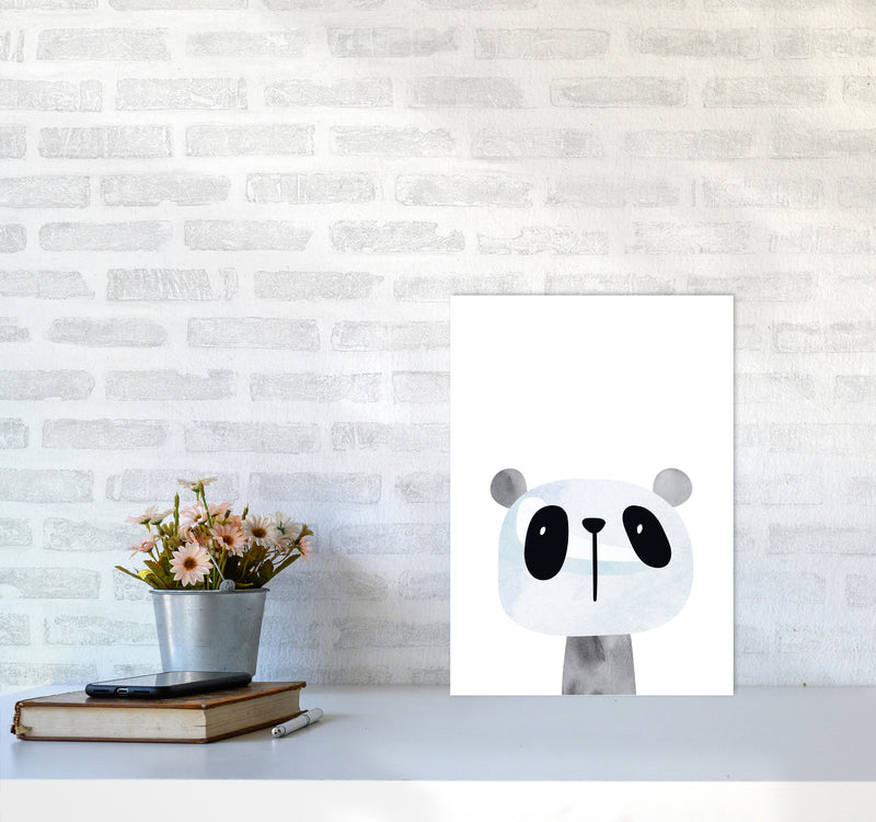 Scandi Panda Watercolour Framed Nursey Wall Art Print A3 Black Frame
