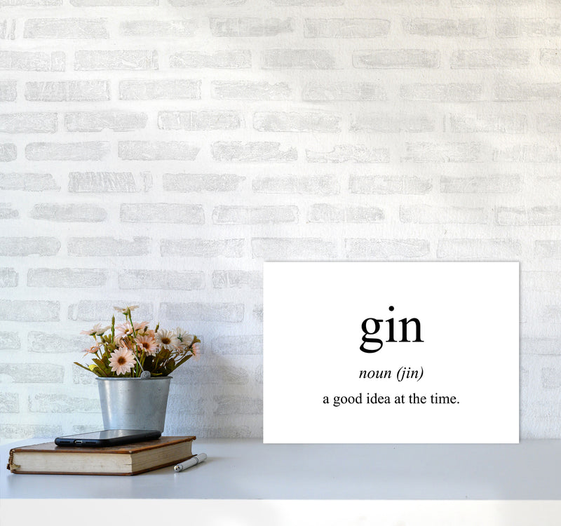 The Meaning Of Gin Modern Print, Framed Kitchen Wall Art A3 Black Frame