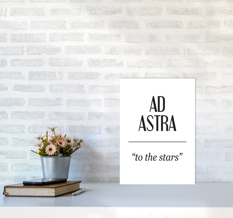 Ad Astra Framed Typography Wall Art Print A3 Black Frame