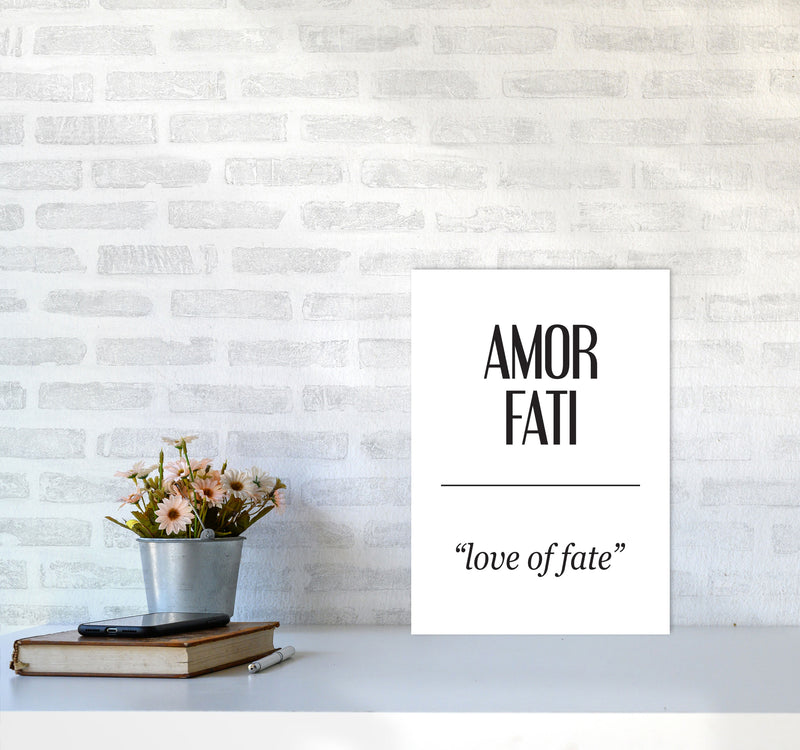 Amor Fati Framed Typography Wall Art Print A3 Black Frame