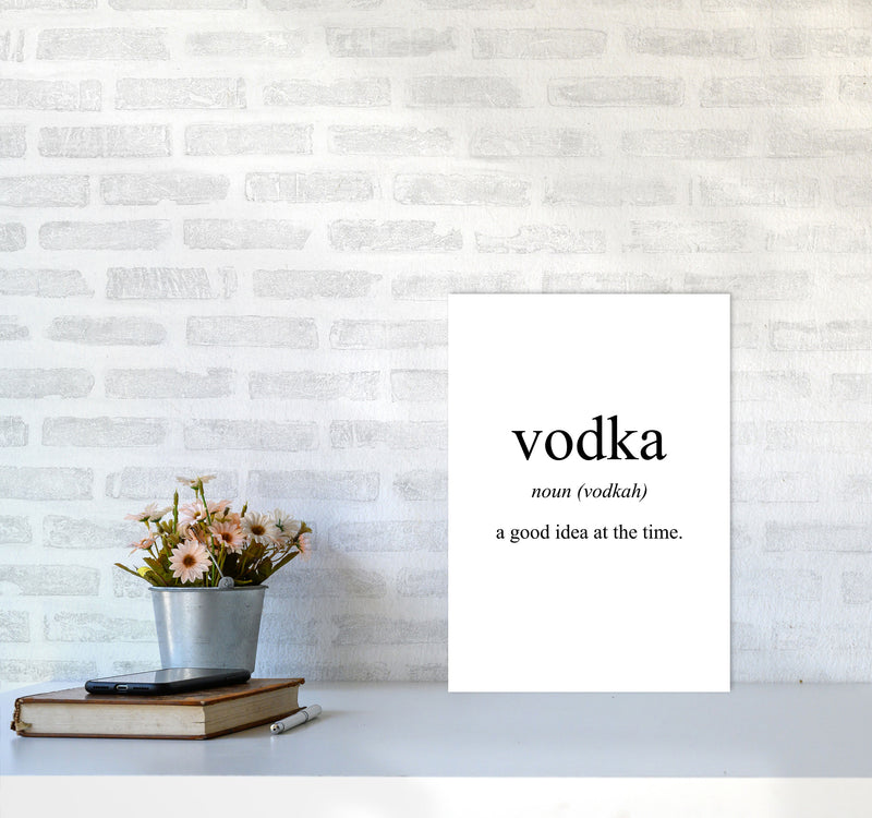 Vodka Modern Print, Framed Kitchen Wall Art A3 Black Frame
