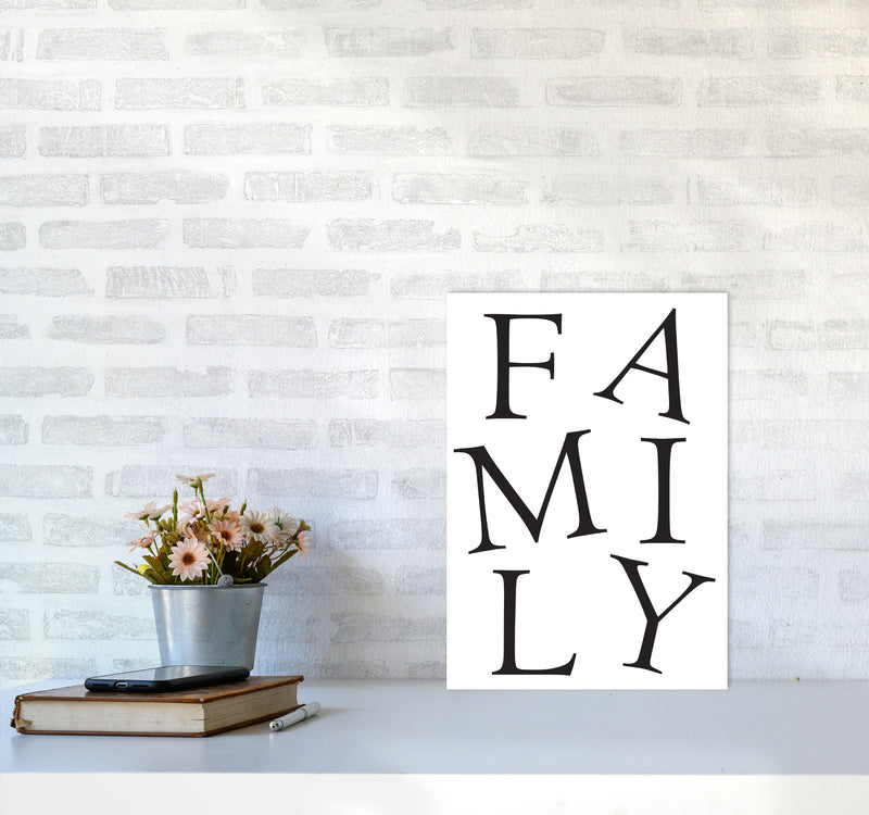 Family Framed Typography Wall Art Print A3 Black Frame