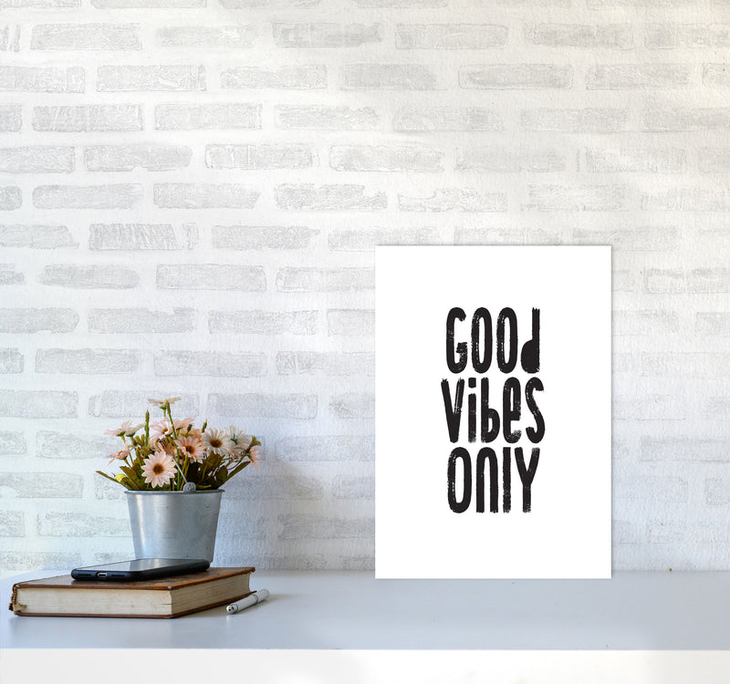 Good Vibes Only Framed Typography Wall Art Print A3 Black Frame