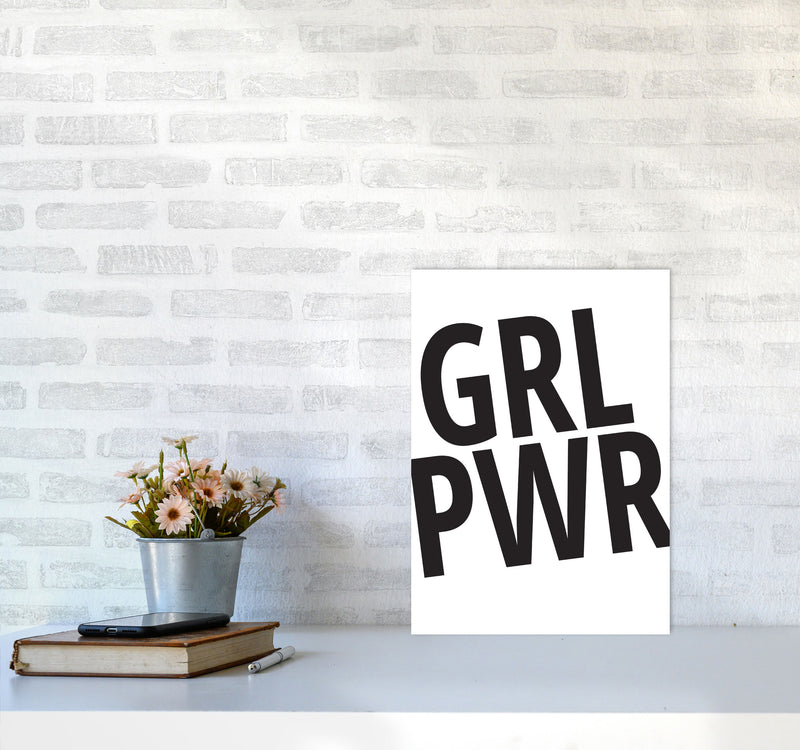 Girl Power Framed Typography Wall Art Print A3 Black Frame