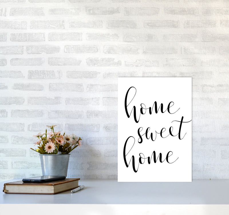 Home Sweet Home Framed Typography Wall Art Print A3 Black Frame