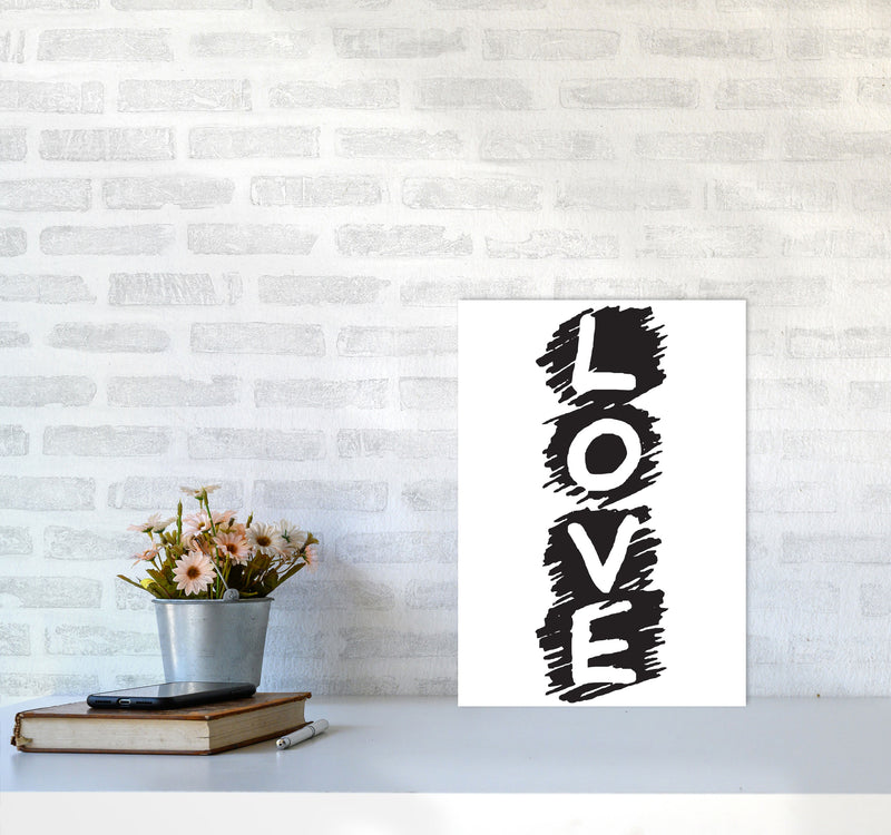 Love Framed Typography Wall Art Print A3 Black Frame