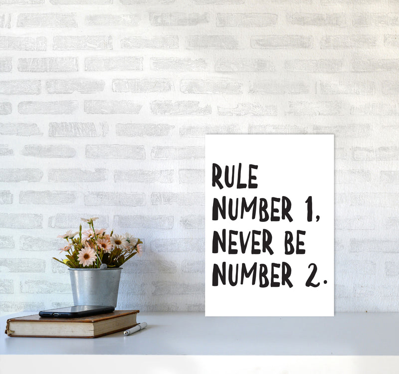 Rule Number One Modern Print A3 Black Frame