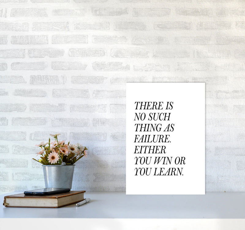 No Such Thing As Failure Framed Typography Wall Art Print A3 Black Frame