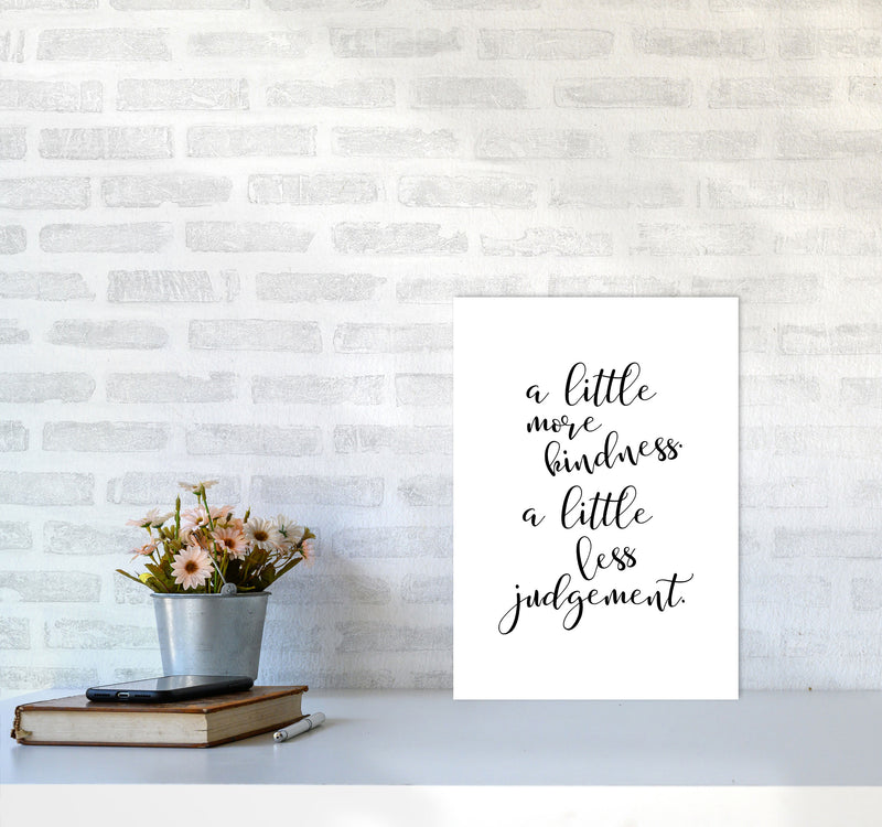 A Little More Kindness Framed Typography Wall Art Print A3 Black Frame