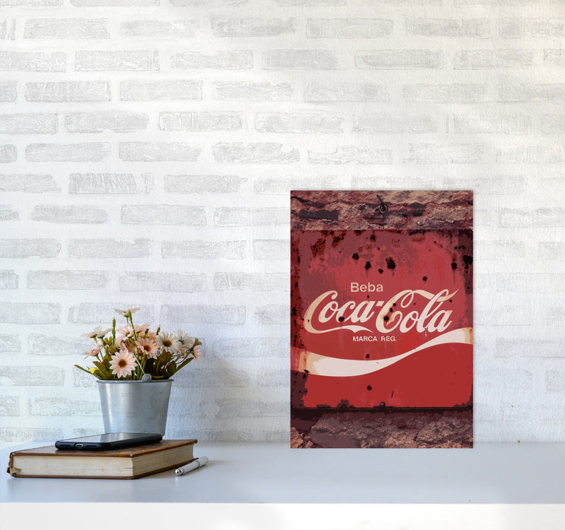 Coca Cola Vintage Sign Modern Print A3 Black Frame