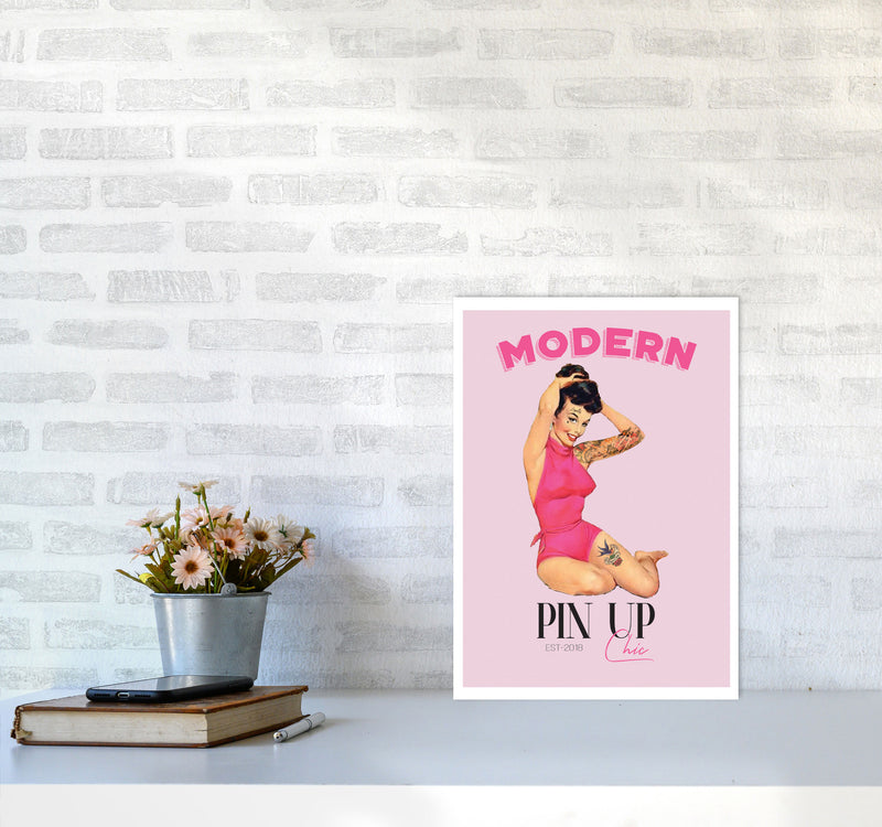 Modern Pin Up Girl Modern Print A3 Black Frame