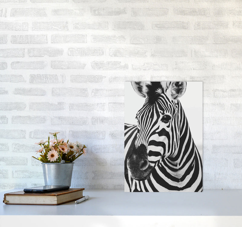 Black And White Zebra Modern Print Animal Art Print A3 Black Frame