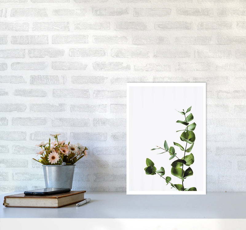 Elegant Green Plant Modern Print, Framed Botanical & Nature Art Print A3 Black Frame