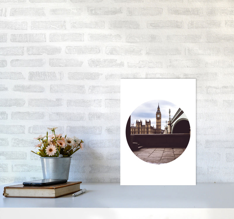 London Big Ben Modern Art Print, Framed Wall Art A3 Black Frame