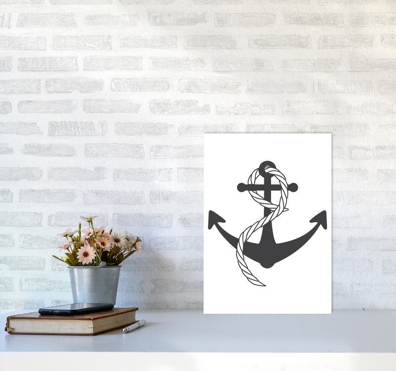Anchor And Rope Modern Print A3 Black Frame