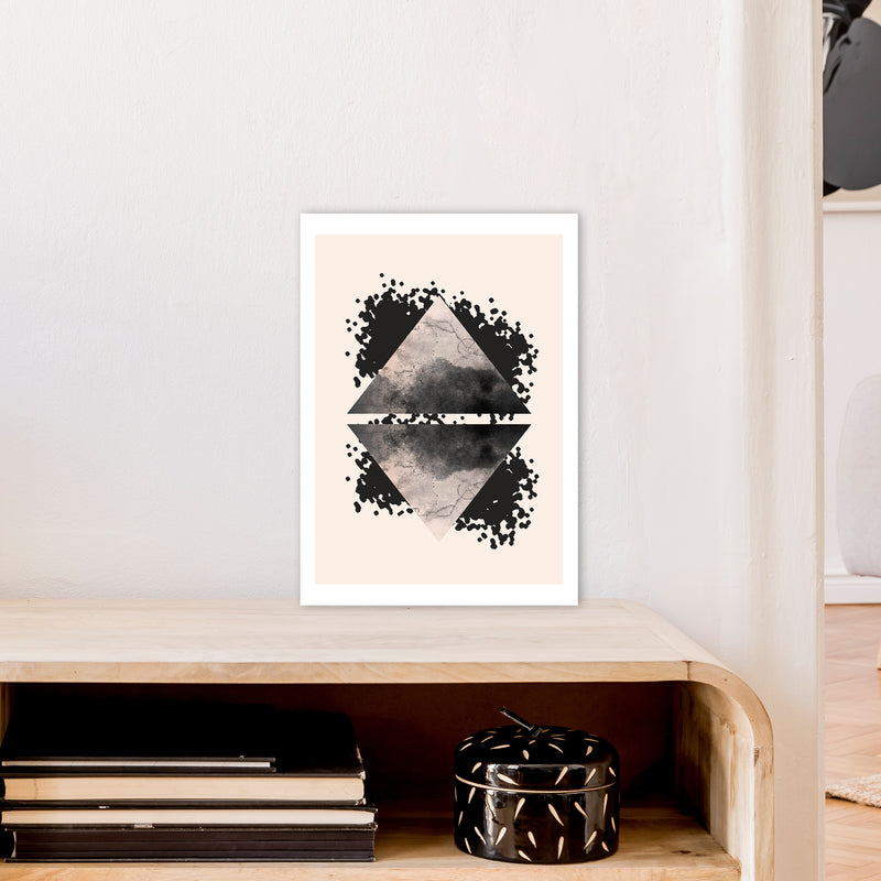 Nude And Black Watercolour 1 Art Print by Pixy Paper A3 Black Frame