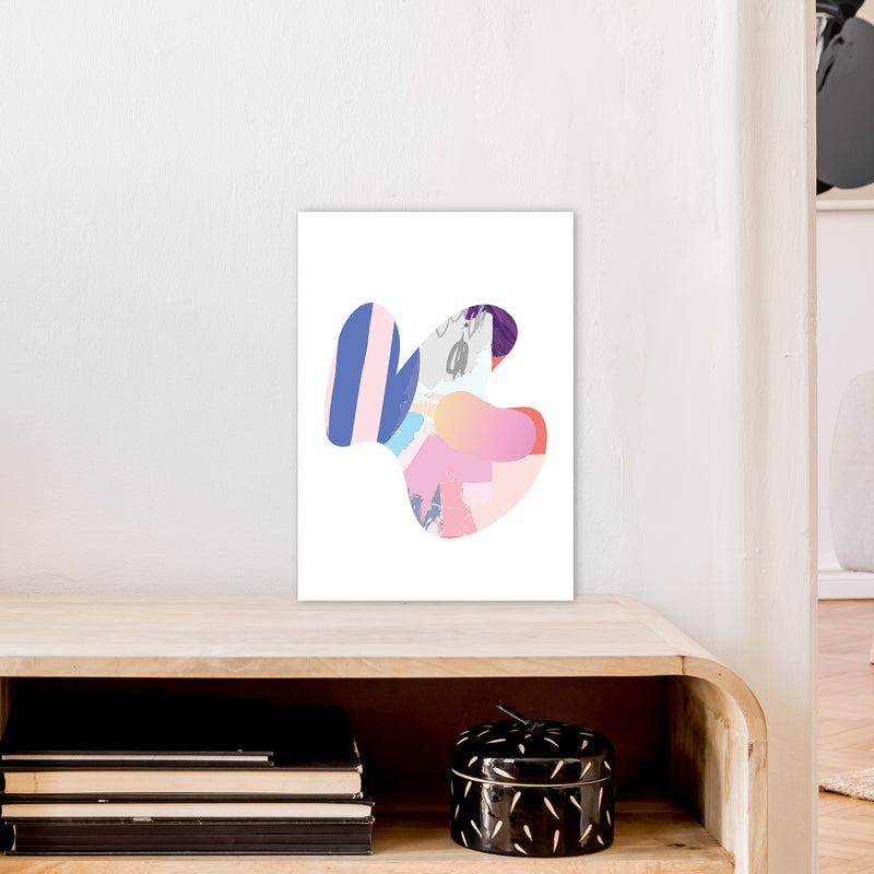 Pink Butterfly Abstract Shape  Art Print by Pixy Paper A3 Black Frame