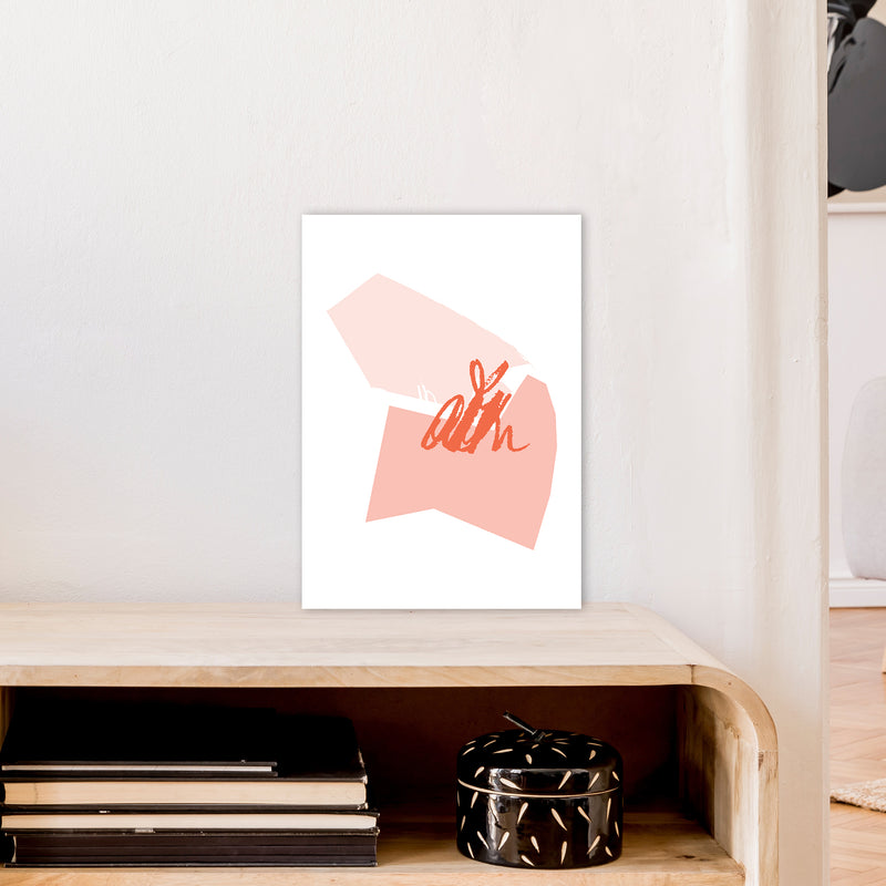 Pink And Coral Palette Shapes  Art Print by Pixy Paper A3 Black Frame