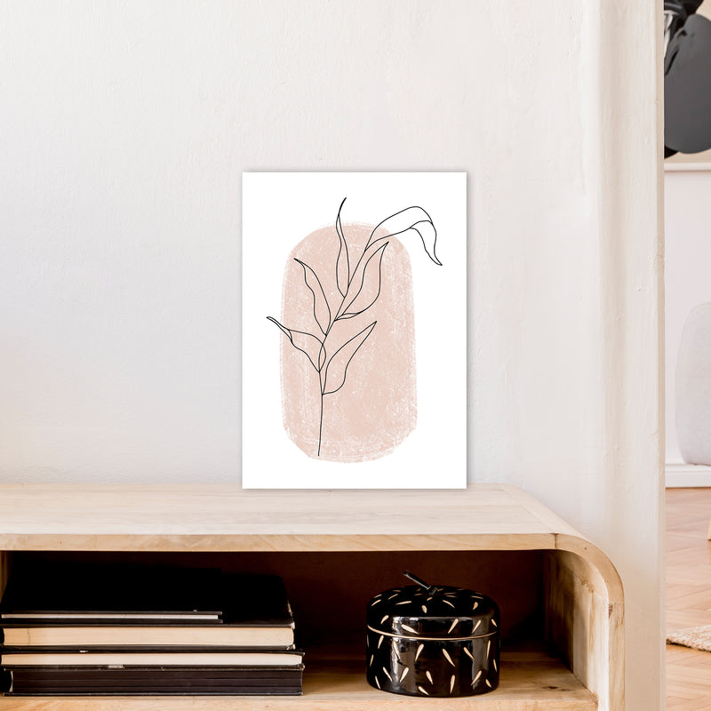Dalia Chalk Pink Floral Leaf  Art Print by Pixy Paper A3 Black Frame