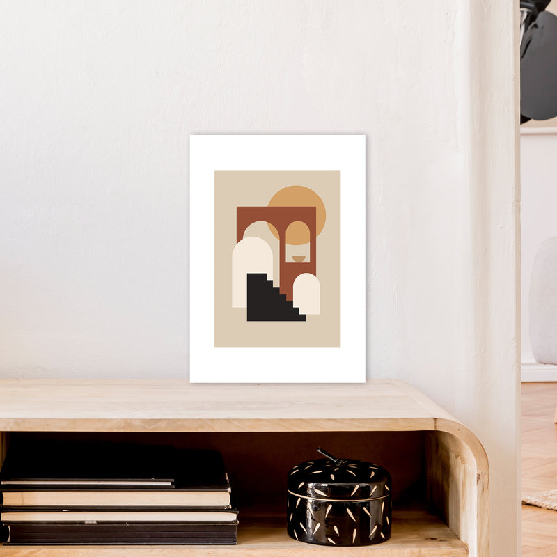 Mica Sand Stairs To Sun N16  Art Print by Pixy Paper A3 Black Frame