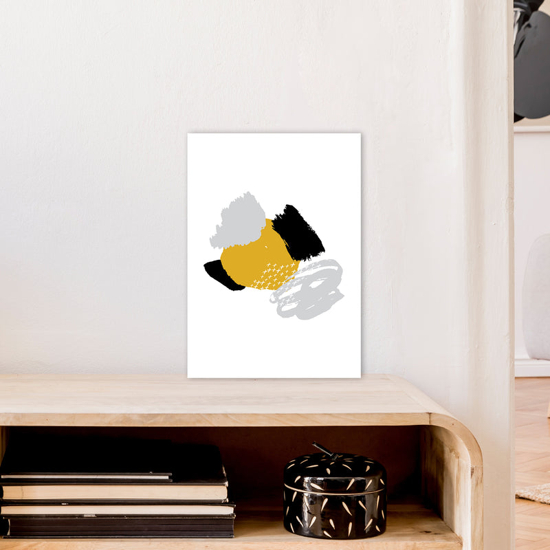 Mismatch Mustard And Black  Art Print by Pixy Paper A3 Black Frame