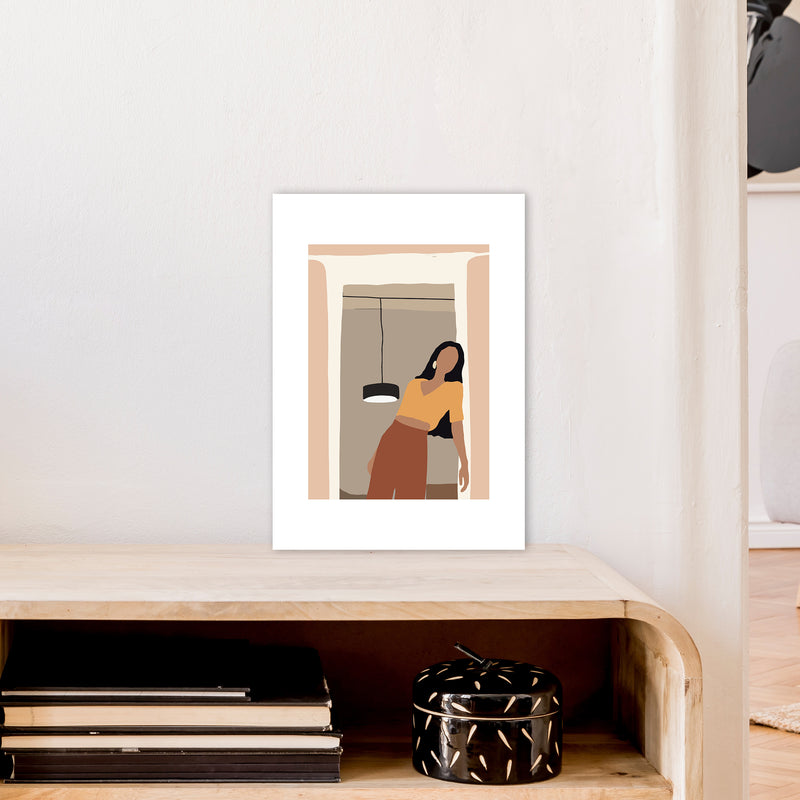 Mica Girl In Doorway N10  Art Print by Pixy Paper A3 Black Frame