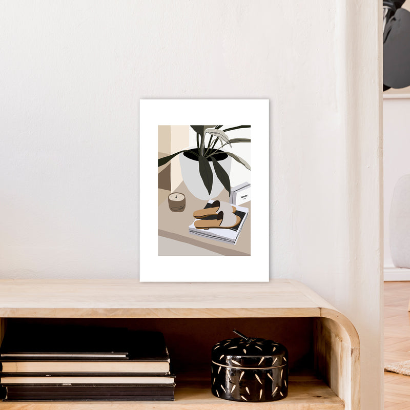 Mica Shoes And Plant N9  Art Print by Pixy Paper A3 Black Frame